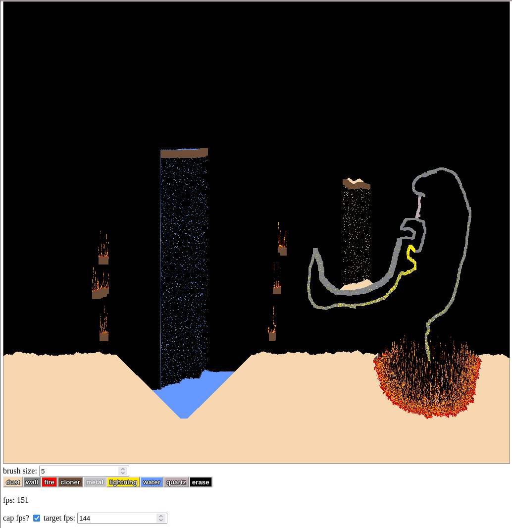 falling sand game interface,